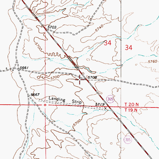 Topographic Map of Battle Mountain to Austin Stage Route, NV