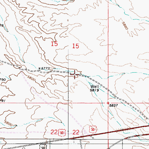 Topographic Map of 1862 Overland, NV