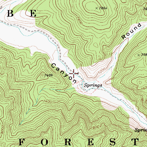 Topographic Map of Hunts Canyon Forest Service Facility, NV