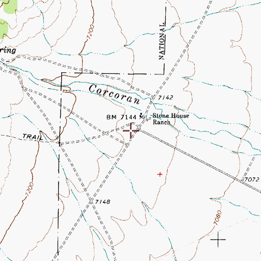 Topographic Map of Ellsworth Ophir Barley Creek Freight Route, NV