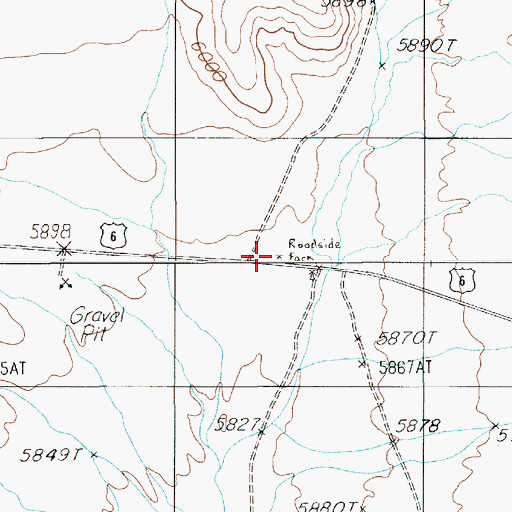Topographic Map of Saulsbury Roadside Rest Area, NV
