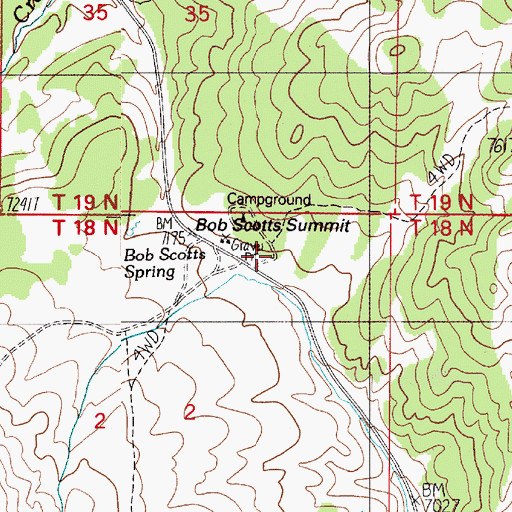 Topographic Map of Bob Scotts Historical Site, NV