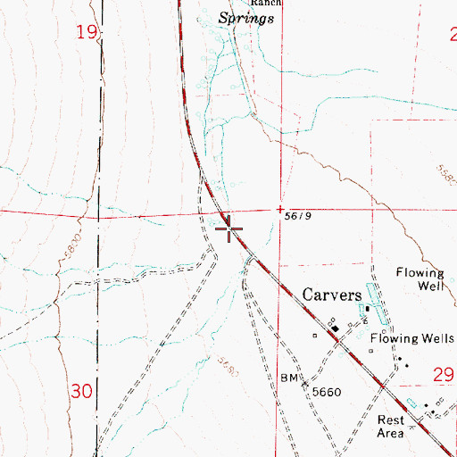 Topographic Map of Smoky Valley Forest Service Facility, NV