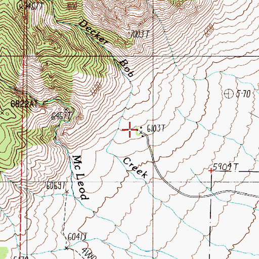 Topographic Map of Indian Ranch, NV