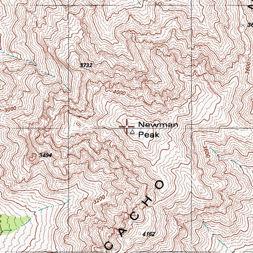 Topographic Map of Newman Peak, AZ
