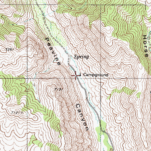 Topographic Map of Peavine Forest Service Recreation Site, NV