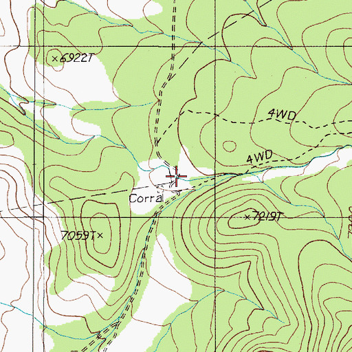 Topographic Map of Le Beau Ranch, NV