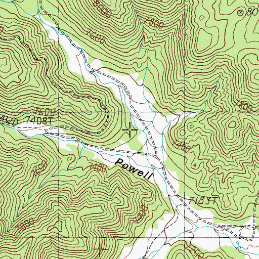 Topographic Map of Upper Powell Canyon Spring, NV