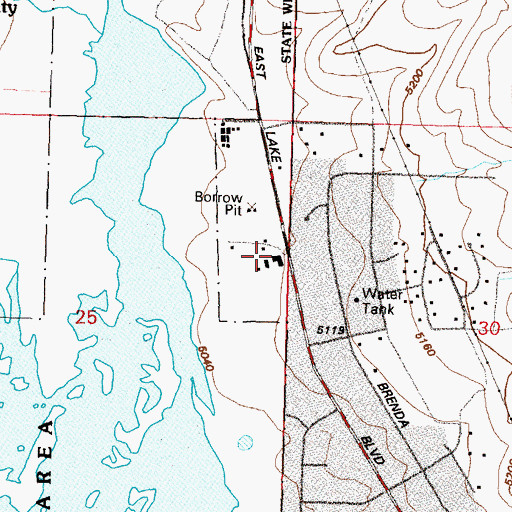 Topographic Map of East Lakes Interagency Fire Center, NV