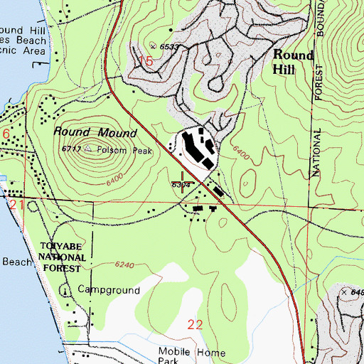 Topographic Map of Nevada Beach Forest Service Station, NV