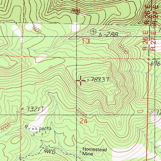 Topographic Map of Bridgeport Ranger District, NV