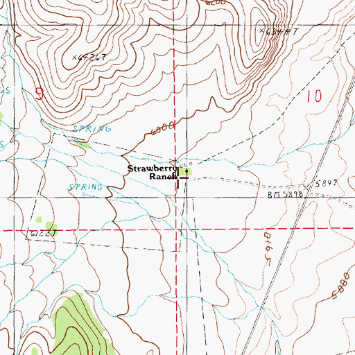 Topographic Map of Strawberry Post Office (historical), NV