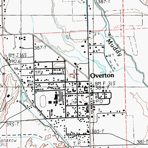 Topographic Map of Overton Post Office, NV