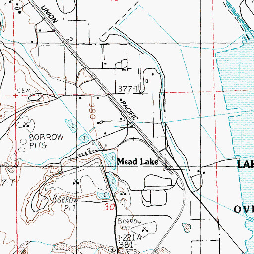 Topographic Map of Mead Lake Post Office (historical), NV
