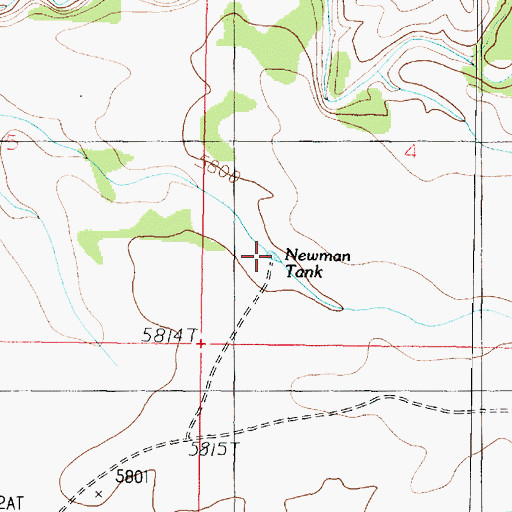 Topographic Map of Newman Tank, AZ