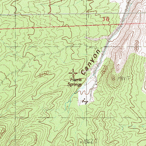 Topographic Map of Willow Canyon, NV