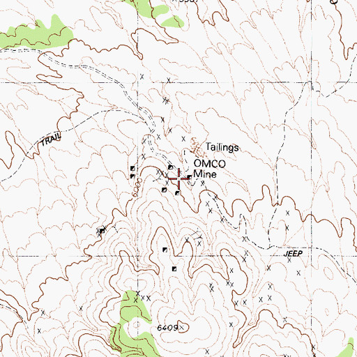 Topographic Map of Omco Post Office (historical), NV