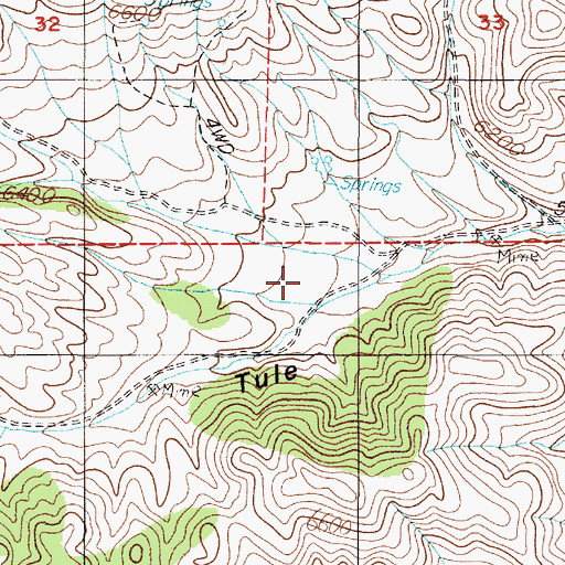 Topographic Map of Tule Post Office, NV