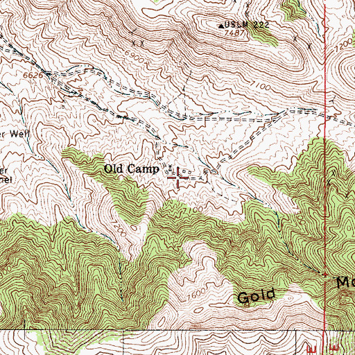 Topographic Map of Oriental Post Office, NV