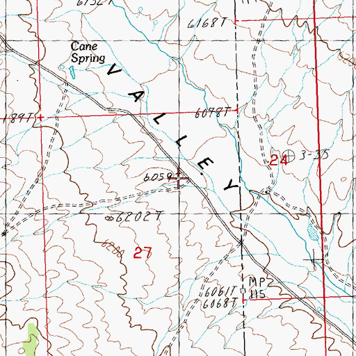 Topographic Map of Uvada Post Office (historical), NV