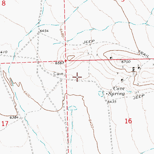 Topographic Map of Cave Valley Post Office, NV