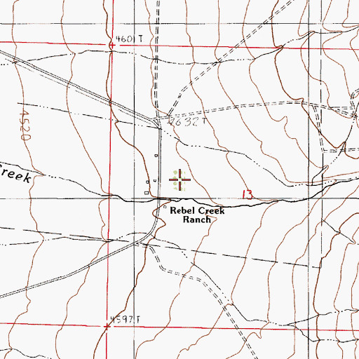 Topographic Map of Rebel Creek Post Office, NV