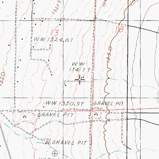 Topographic Map of Santa Rosa Creek, NV