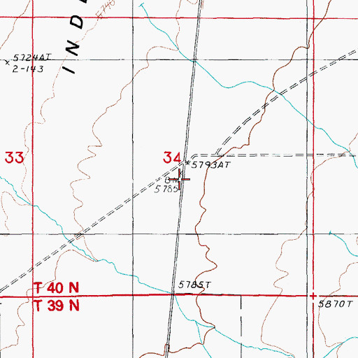 Topographic Map of Calamity Ranch, NV