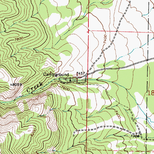 Topographic Map of Pine Creek Post Office (historical), NV