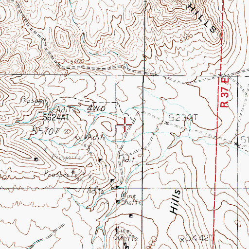 Topographic Map of Marble Post Office (historical), NV