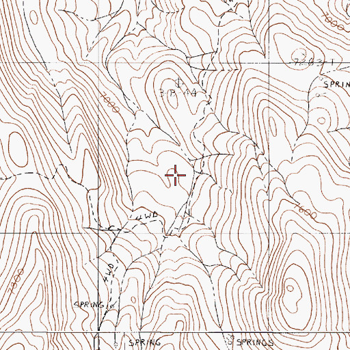 Topographic Map of Cottonwood Spring, NV