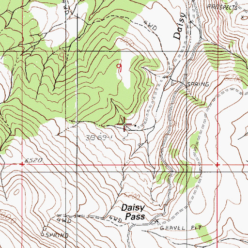 Topographic Map of Daisy Creek Ranch, NV