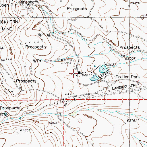 Topographic Map of Buckhorn Post Office, NV