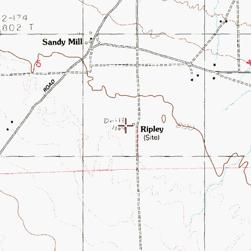 Topographic Map of Ripley Post Office, NV