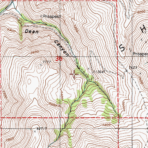 Topographic Map of Dean Post Office, NV