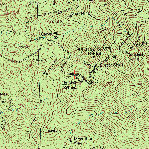 Topographic Map of Tempest Post Office, NV