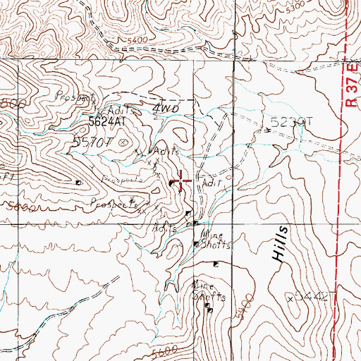 Topographic Map of Lodi Post Office, NV