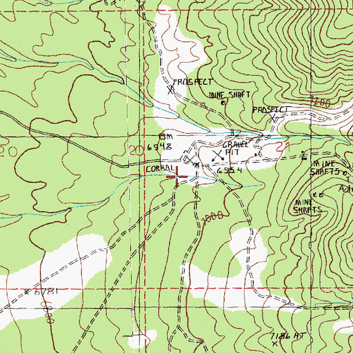 Topographic Map of Sprucemont Post Office, NV