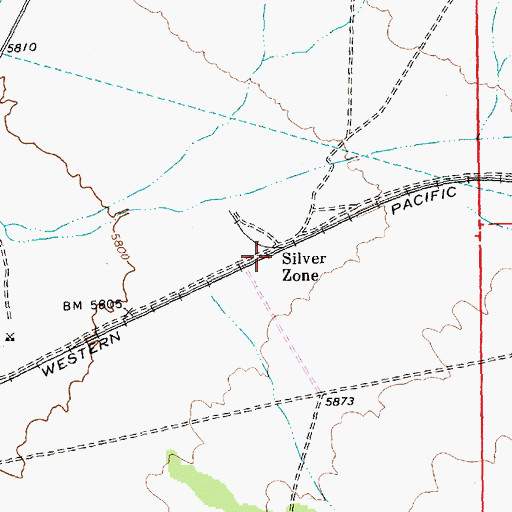 Topographic Map of Silver Zone Post Office, NV