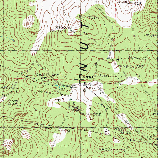 Topographic Map of Como Post Office, NV