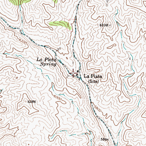 Topographic Map of La Plata City Post Office, NV