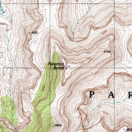 Topographic Map of Newton Butte, AZ