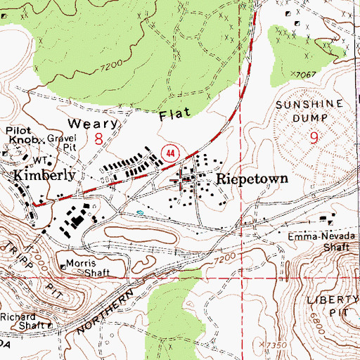 Topographic Map of Riepetown Post Office (historical), NV