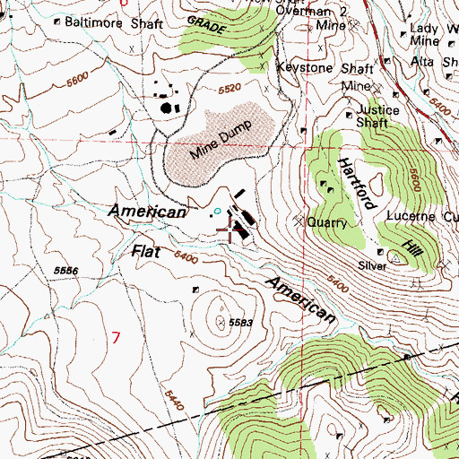 Topographic Map of Comstock Post Office (historical), NV