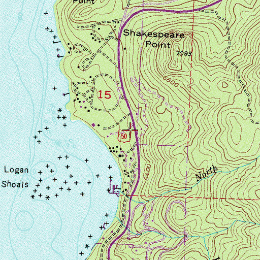 Topographic Map of Glenbrook Post Office, NV
