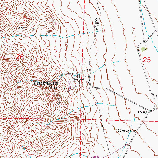 Topographic Map of New Boston Post Office (historical), NV