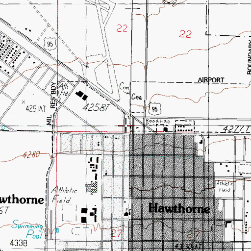 Topographic Map of Lady Bird Park, NV
