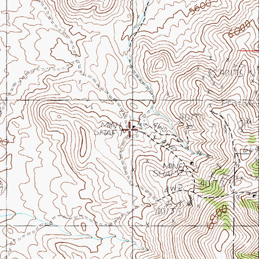 Topographic Map of Mountain View Post Office (historical), NV