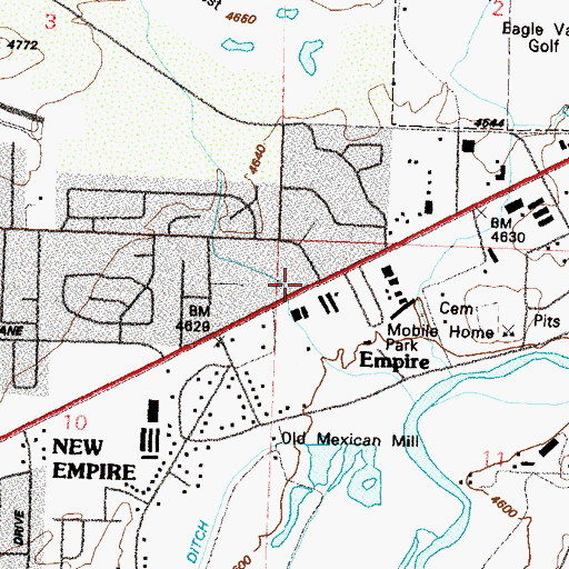 Topographic Map of Empire Post Office (historical), NV