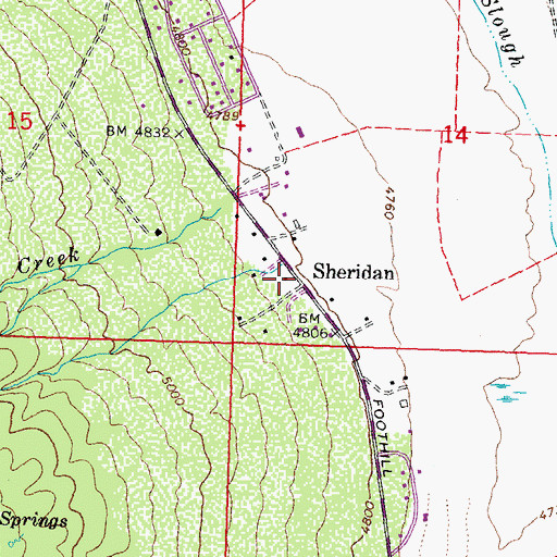 Topographic Map of Sheridan Post Office (historical), NV
